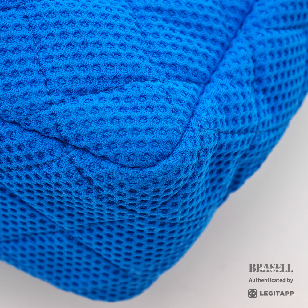 CHANEL Matelasse Jersey Blue Chain Shoulder Bag 【ImportFeeFREE】