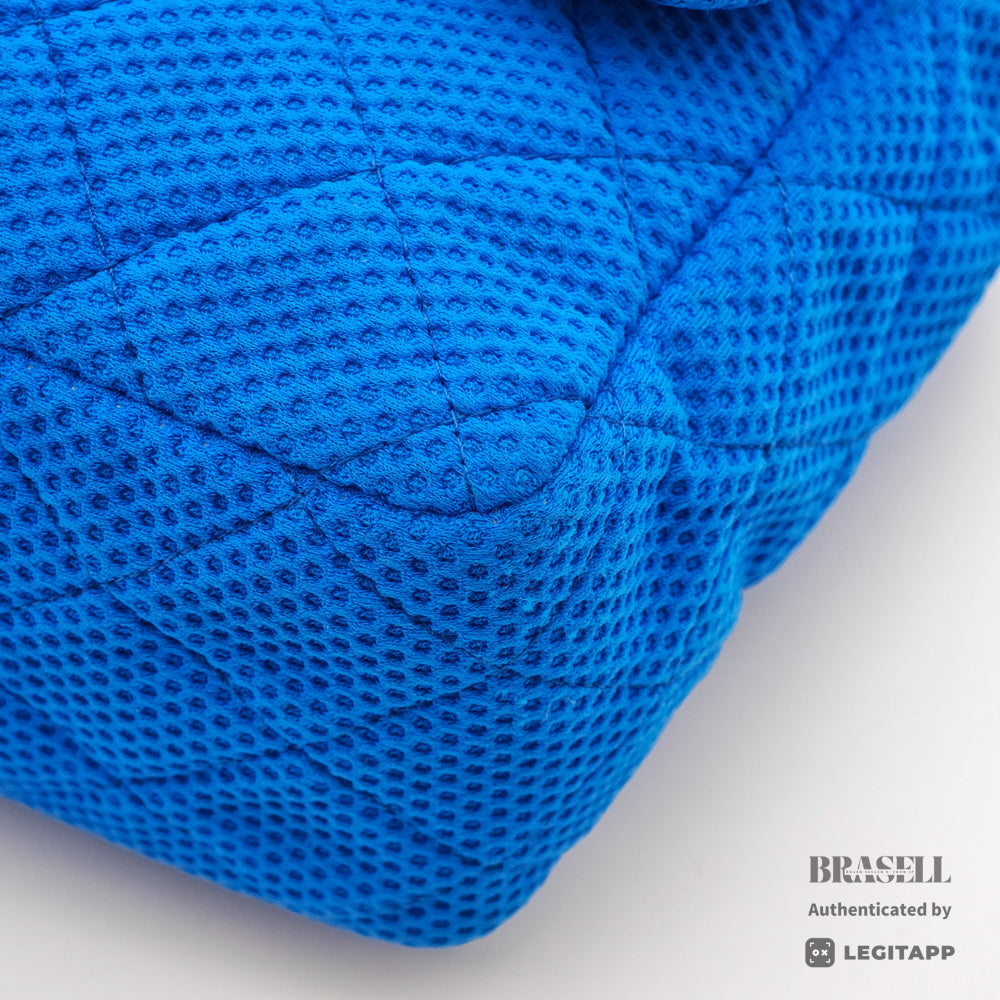 CHANEL Matelasse Jersey Blue Chain Shoulder Bag 【ImportFeeFREE】