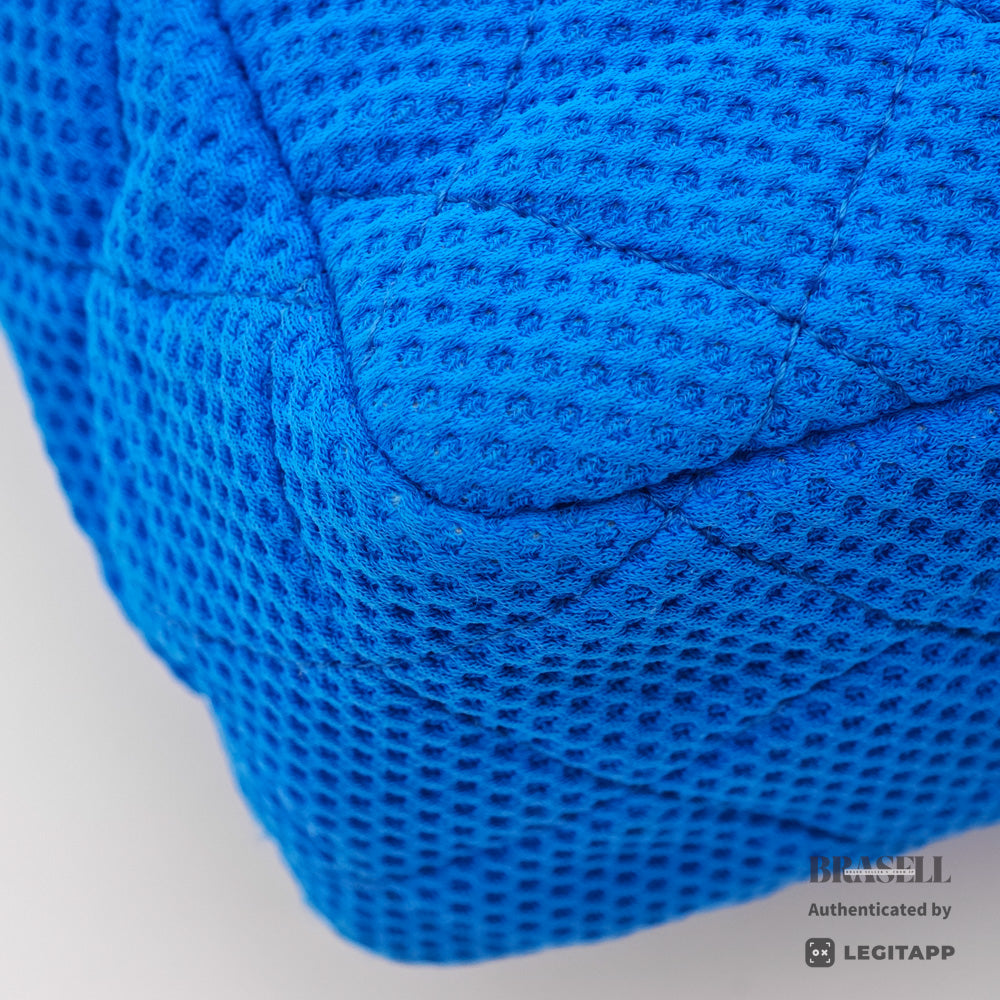 CHANEL Matelasse Jersey Blue Chain Shoulder Bag 【ImportFeeFREE】