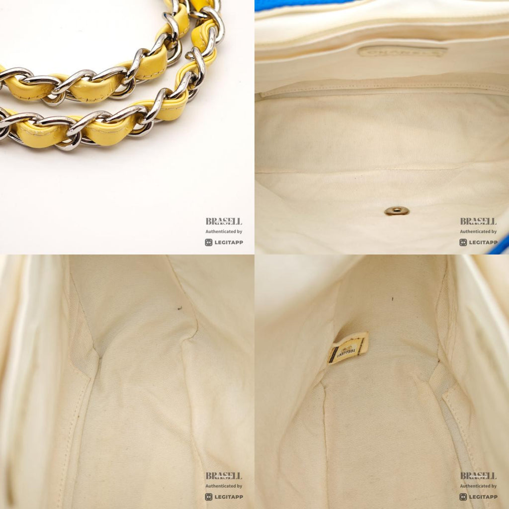 CHANEL Matelasse Jersey Blue Chain Shoulder Bag 【ImportFeeFREE】