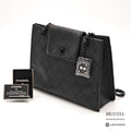 CHANEL Caviar Leather Black Chain Tote Bag 【ImportFeeFREE】
