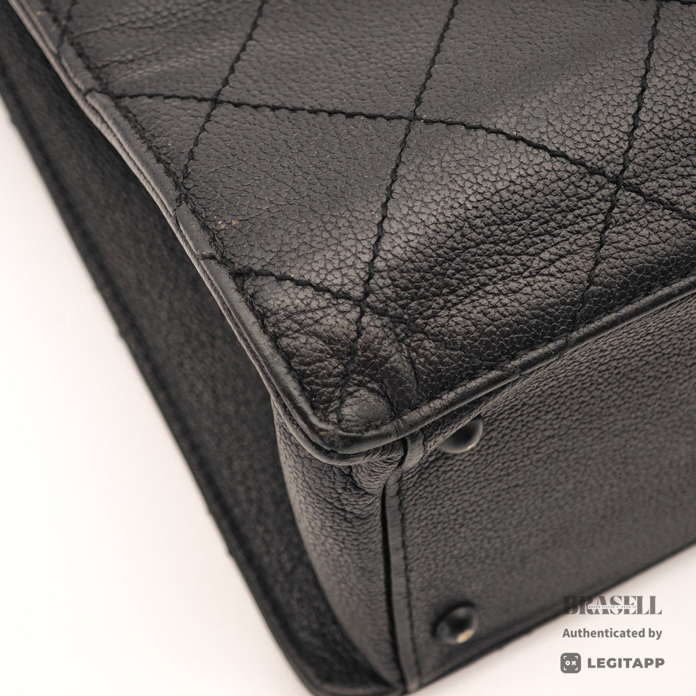 CHANEL Caviar Leather Black Chain Tote Bag 【ImportFeeFREE】