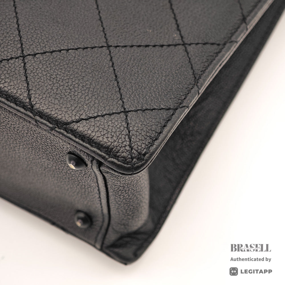 CHANEL Caviar Leather Black Chain Tote Bag 【ImportFeeFREE】