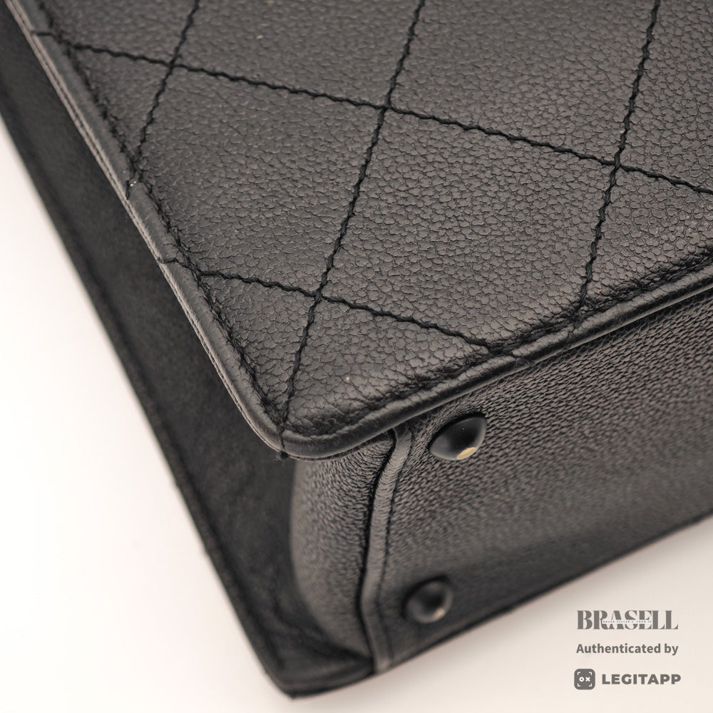 CHANEL Caviar Leather Black Chain Tote Bag 【ImportFeeFREE】