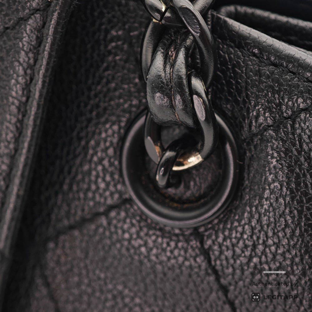 CHANEL Caviar Leather Black Chain Tote Bag 【ImportFeeFREE】