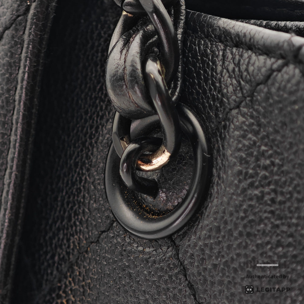 CHANEL Caviar Leather Black Chain Tote Bag 【ImportFeeFREE】