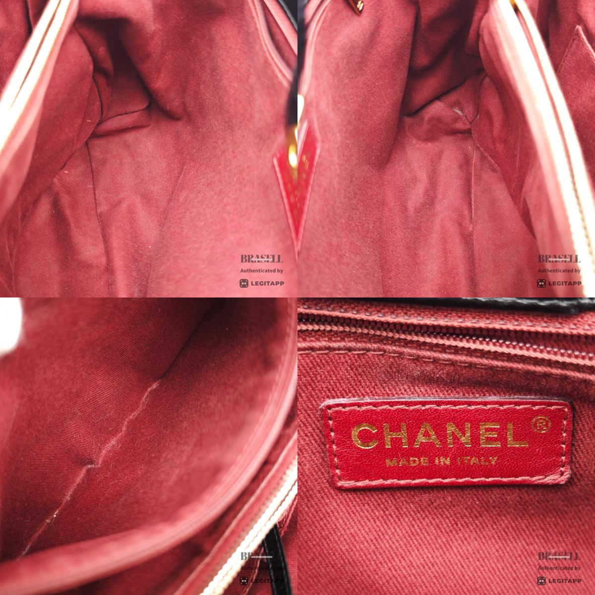 CHANEL Denim Leather Gray Black Hand Bag 【ImportFeeFREE】