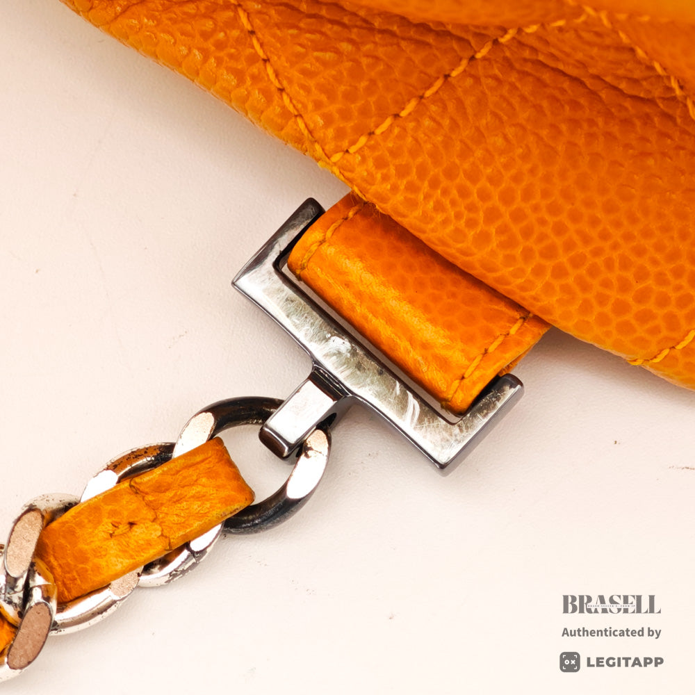 CHANEL Matelasse Caviar Leather Yellow 2Way Backpack 【ImportFeeFREE】