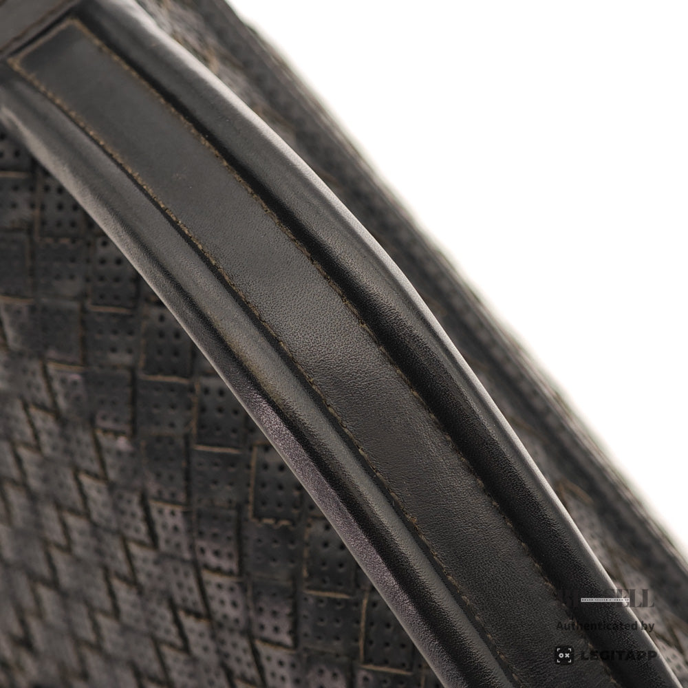 BOTTEGA VENETA Intrecciato Leather Black Business Bag 【ImportFeeFREE】
