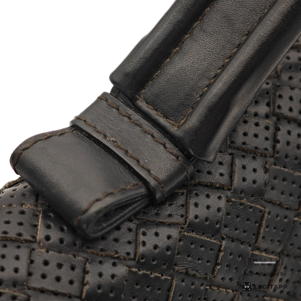 BOTTEGA VENETA Intrecciato Leather Black Business Bag 【ImportFeeFREE】