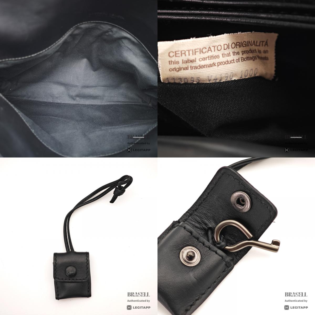 BOTTEGA VENETA Intrecciato Leather Black Business Bag 【ImportFeeFREE】