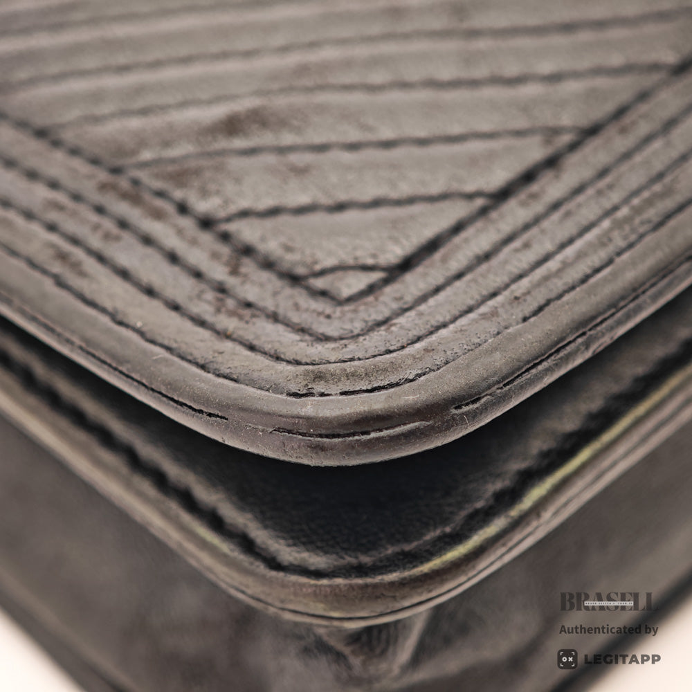 CHANEL Boy Chanel Lambskin V-Stitch Chain Wallet Shoulder Bag 【ImportFeeFREE】