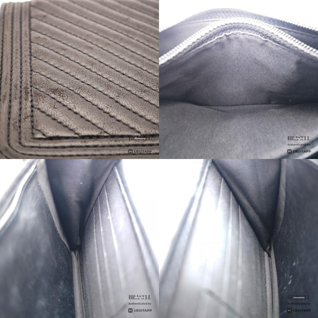 CHANEL Boy Chanel Lambskin V-Stitch Chain Wallet Shoulder Bag 【ImportFeeFREE】