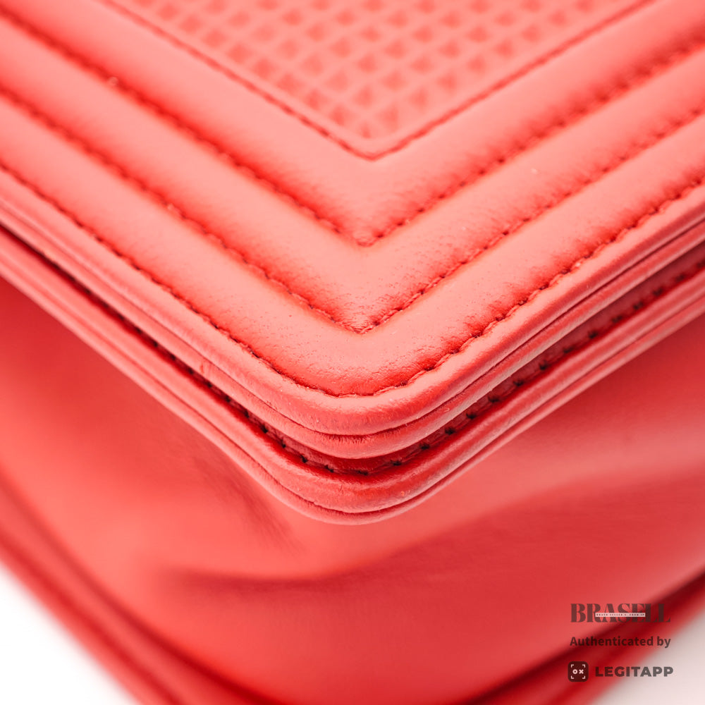 CHANEL Boy CHANEL Lambskin Leather Chain Shoulder Red Bag 【ImportFeeFREE】