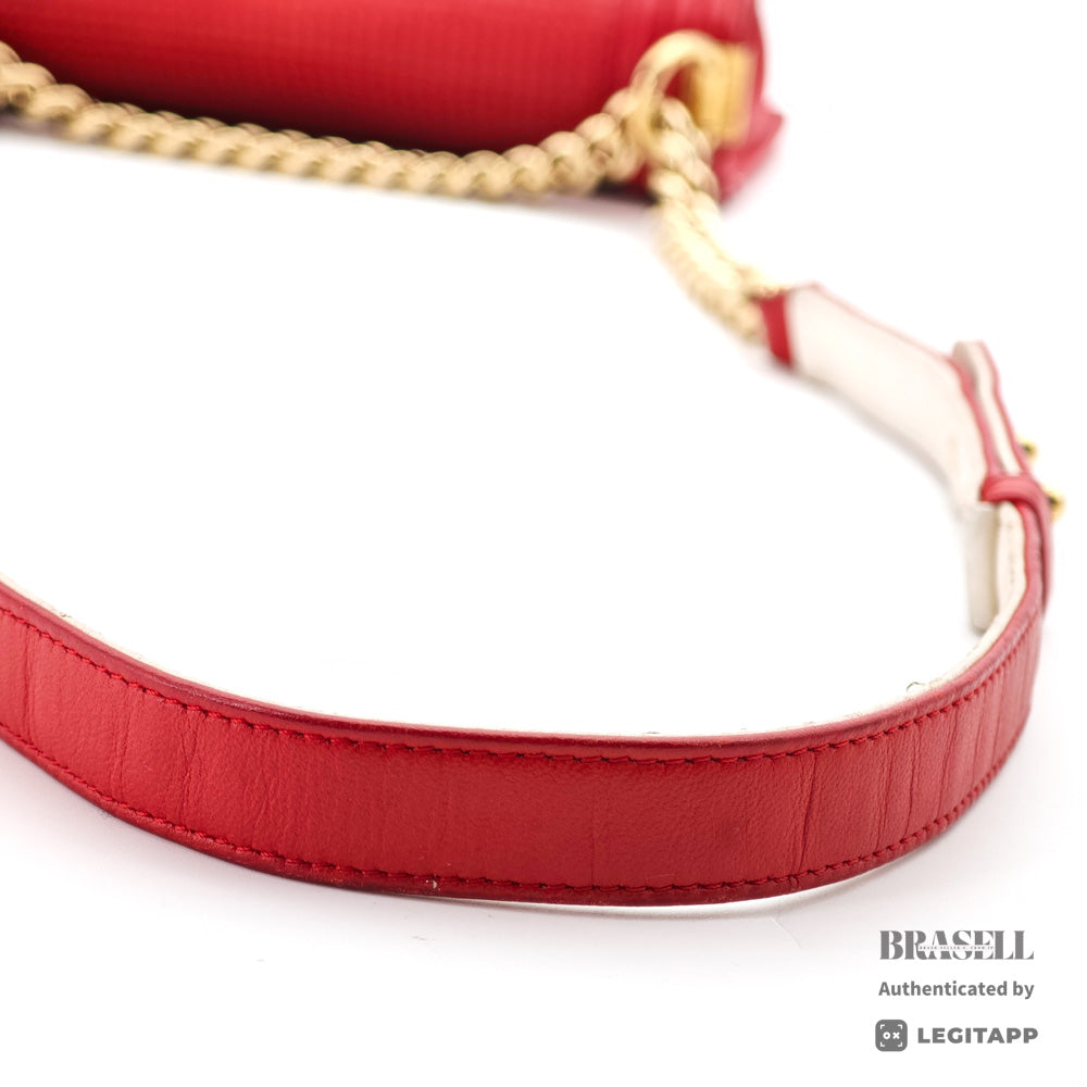 CHANEL Boy CHANEL Lambskin Leather Chain Shoulder Red Bag 【ImportFeeFREE】