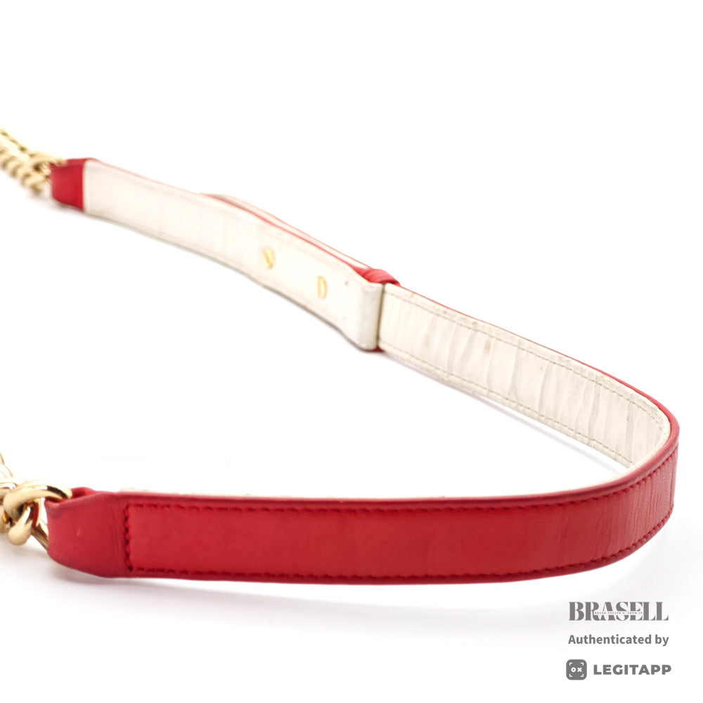 CHANEL Boy CHANEL Lambskin Leather Chain Shoulder Red Bag 【ImportFeeFREE】