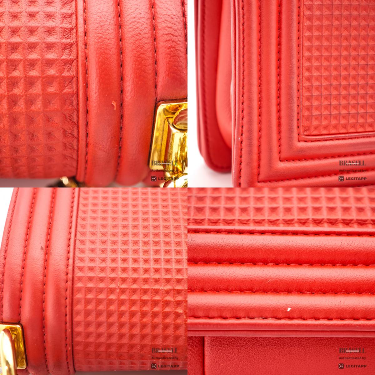 CHANEL Boy CHANEL Lambskin Leather Chain Shoulder Red Bag 【ImportFeeFREE】