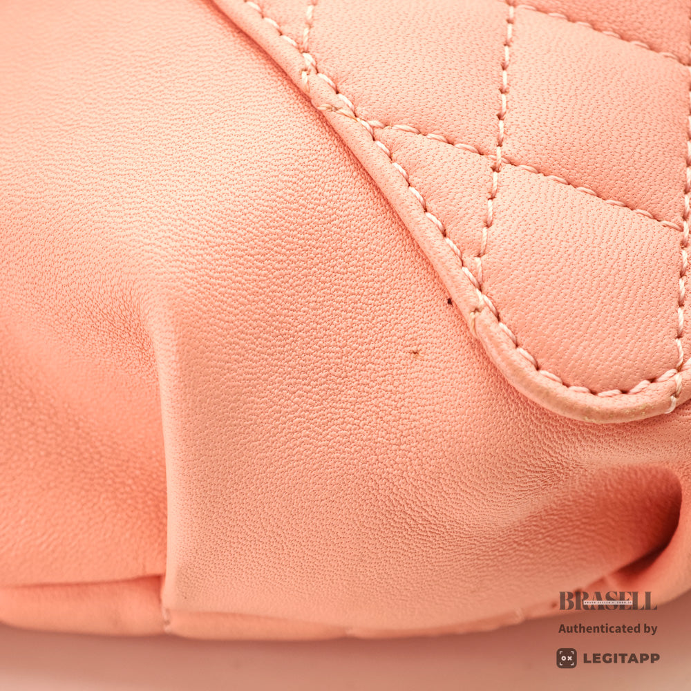 CHANEL Matelassé Lambskin Pink Chain Shoulder Bag 【ImportFeeFREE】