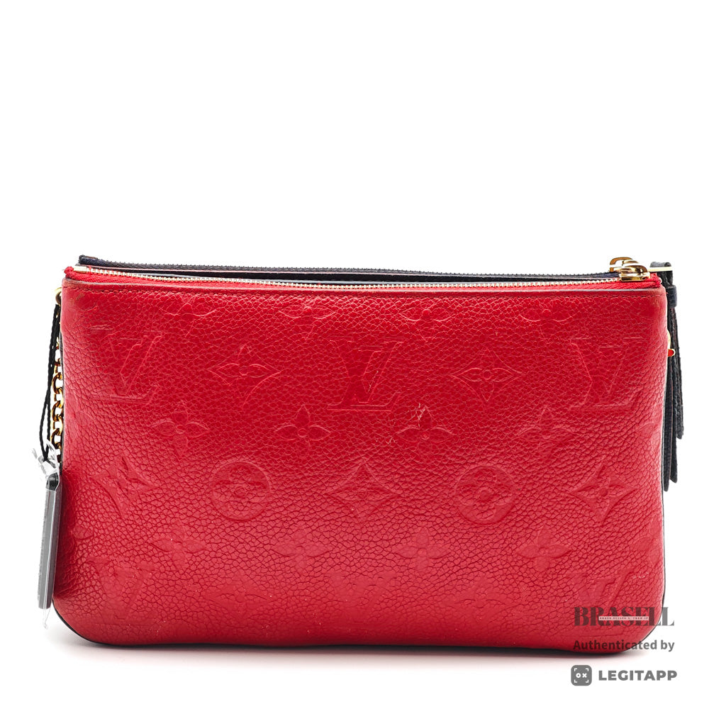 LOUIS VUITTON Pochette Double Zip Monogram Leather M63916 【ImportFeeFREE】