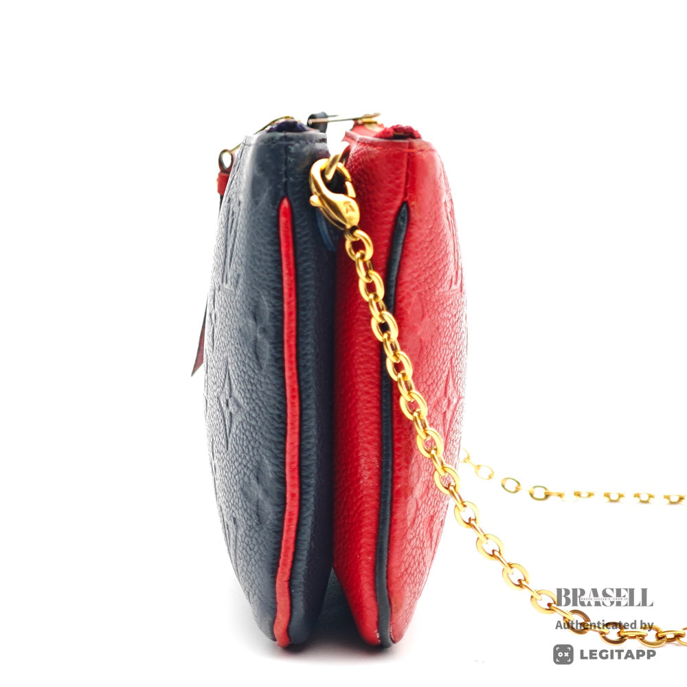 LOUIS VUITTON Pochette Double Zip Monogram Leather M63916 【ImportFeeFREE】