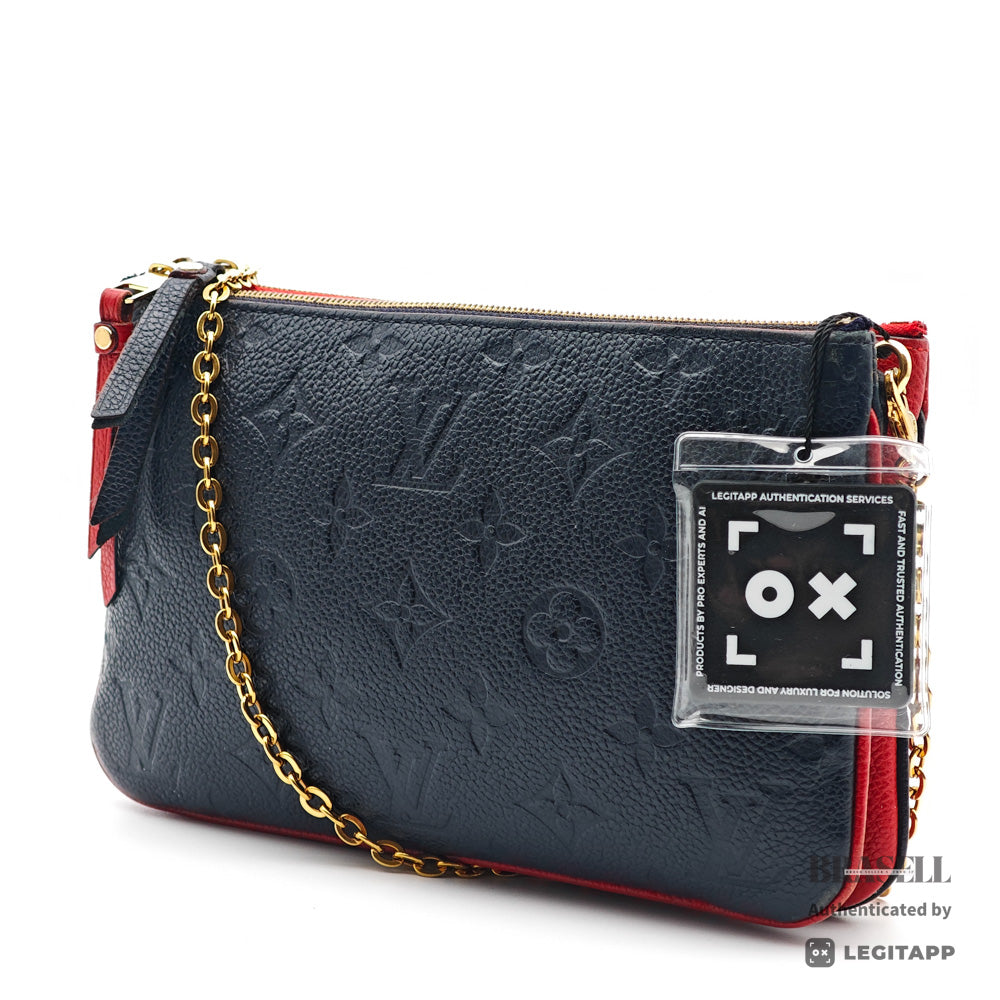 LOUIS VUITTON Pochette Double Zip Monogram Leather M63916 【ImportFeeFREE】