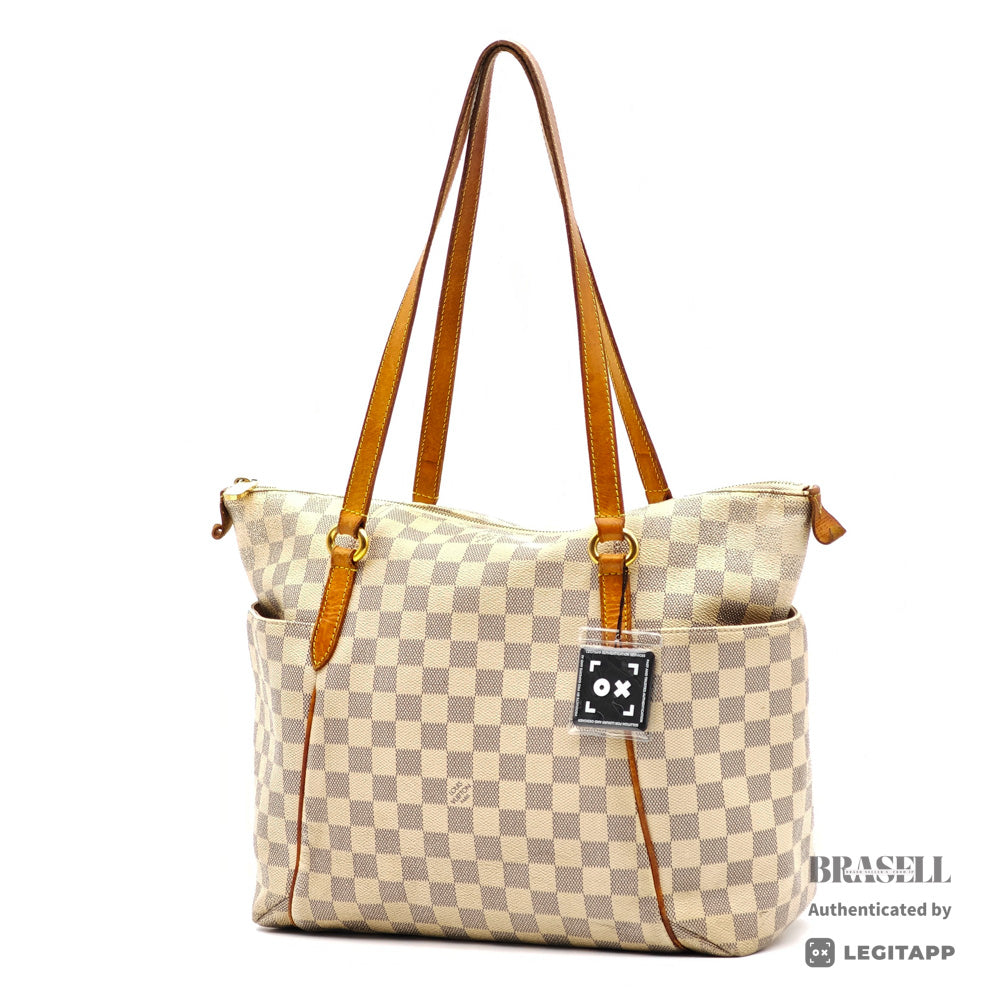 LOUIS VUITTON Totally MM Damier Azur Canvas Tote Bag N51262 【ImportFeeFREE】