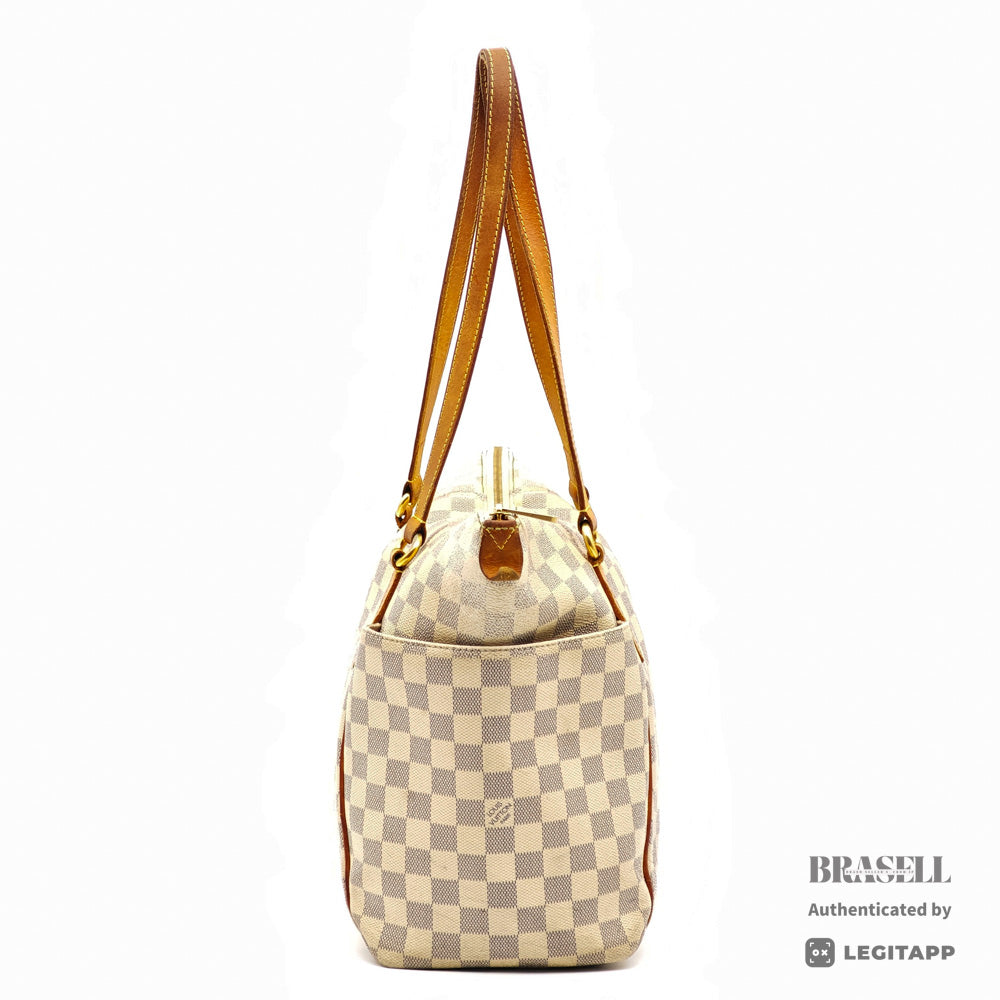 LOUIS VUITTON Totally MM Damier Azur Canvas Tote Bag N51262 【ImportFeeFREE】