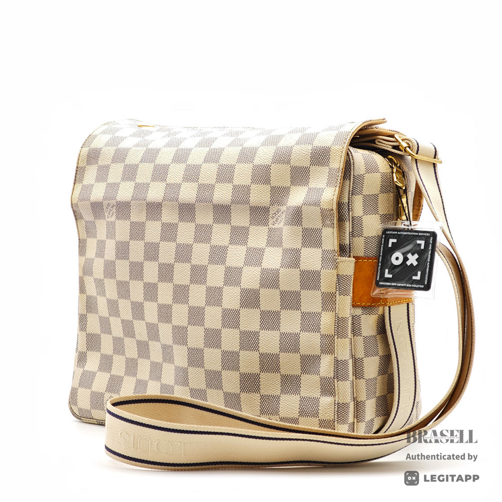 LOUIS VUITTON Naviglio Damier Azur Canvas Shoulder Bag N51189 【ImportFeeFREE】