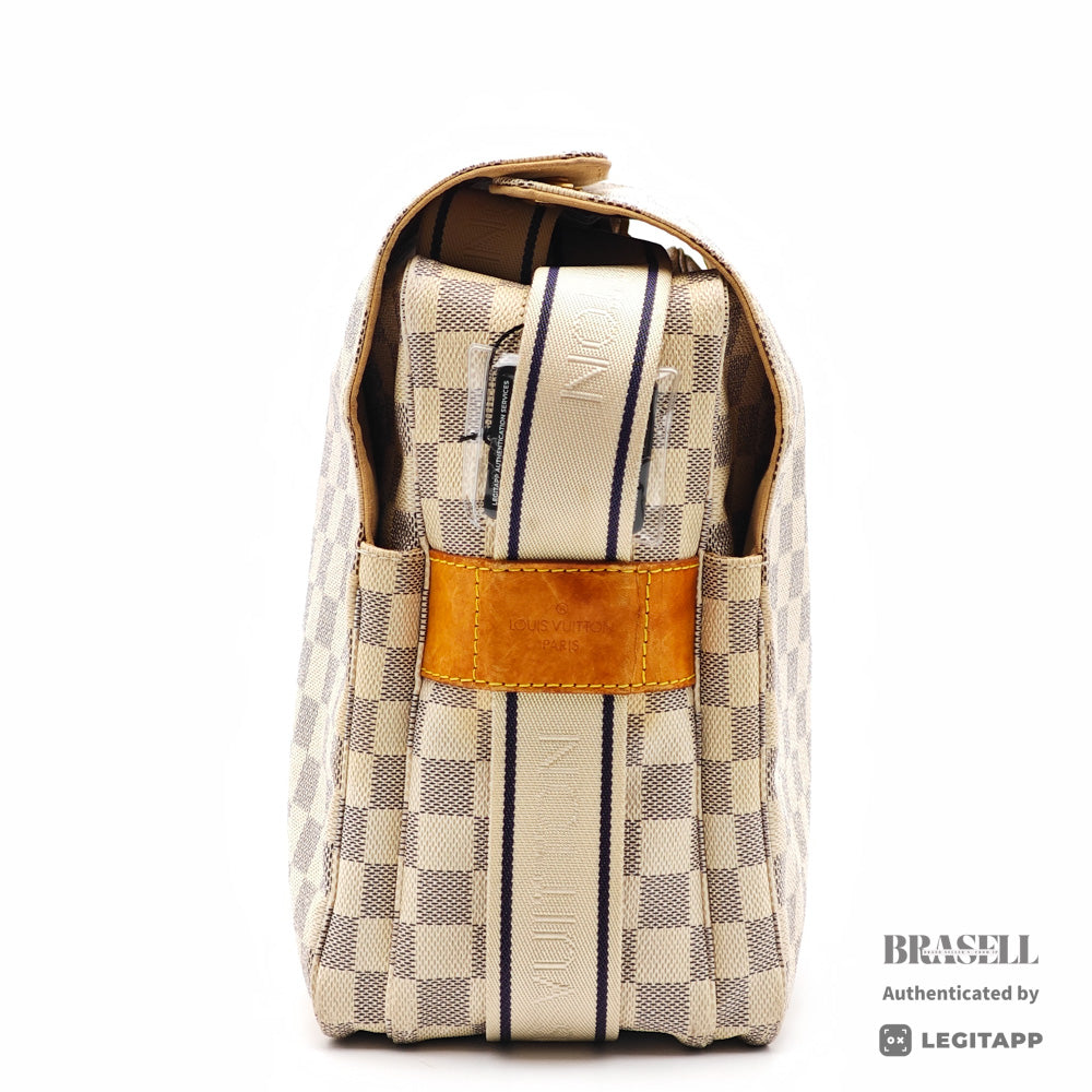 LOUIS VUITTON Naviglio Damier Azur Canvas Shoulder Bag N51189 【ImportFeeFREE】