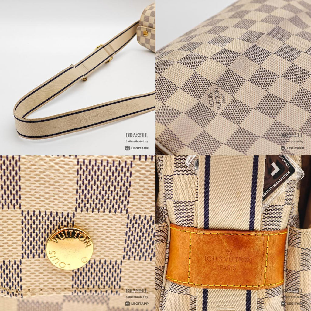 LOUIS VUITTON Naviglio Damier Azur Canvas Shoulder Bag N51189 【ImportFeeFREE】
