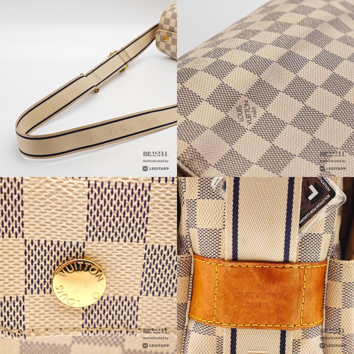 LOUIS VUITTON Naviglio Damier Azur Canvas Shoulder Bag N51189 【ImportFeeFREE】