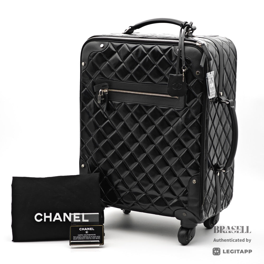 CHANEL Patent Leather Rolling Suitcase 【ImportFeeFREE】