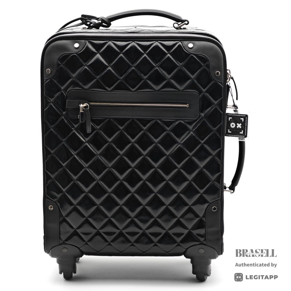 CHANEL Patent Leather Rolling Suitcase 【ImportFeeFREE】
