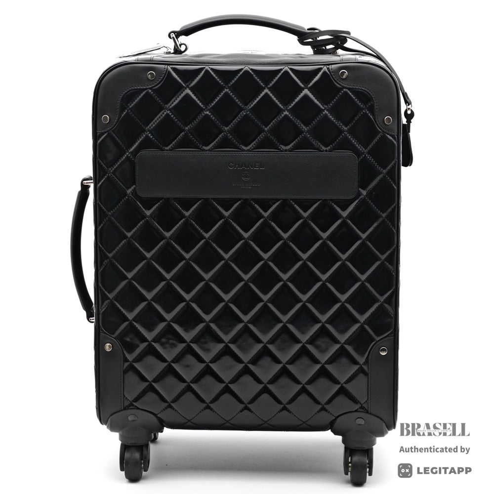 CHANEL Patent Leather Rolling Suitcase 【ImportFeeFREE】