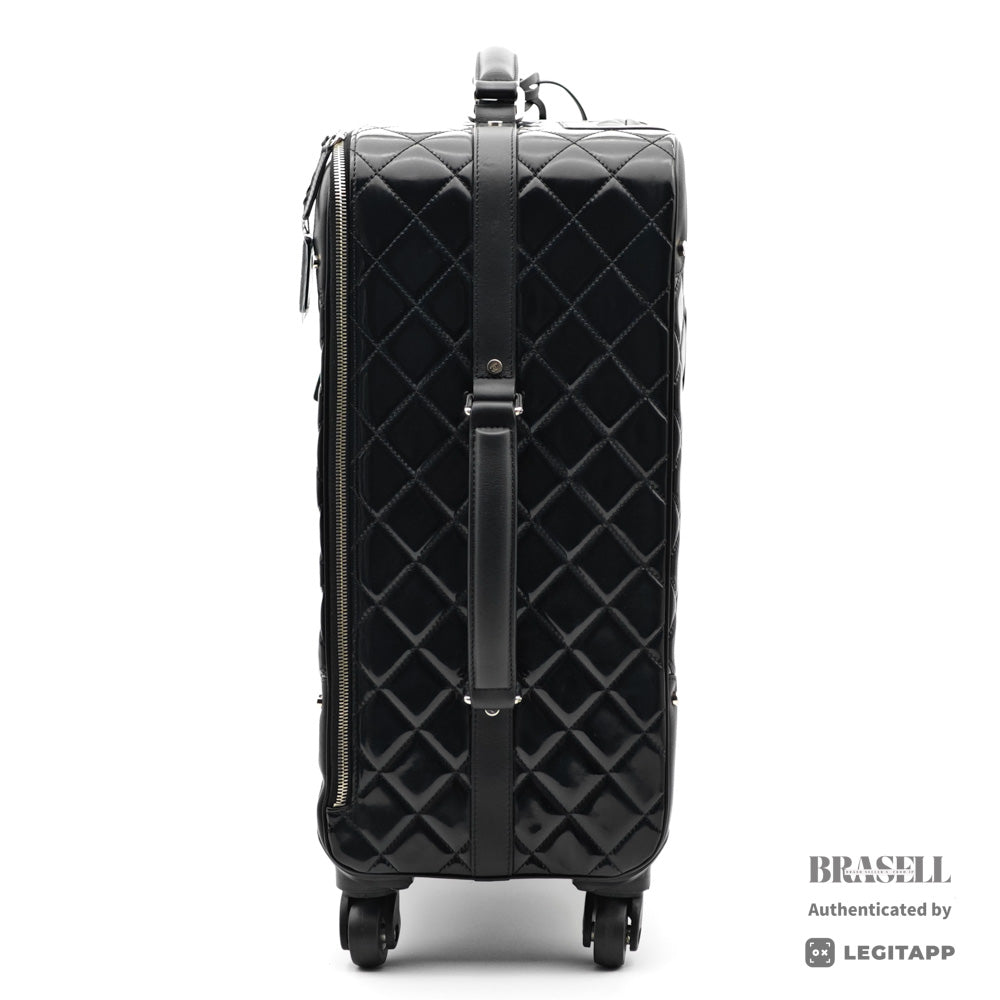 CHANEL Patent Leather Rolling Suitcase 【ImportFeeFREE】