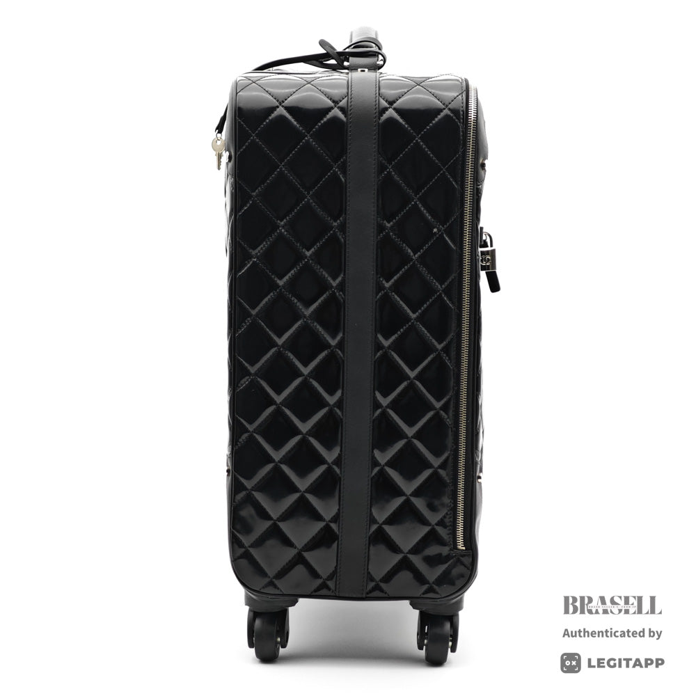 CHANEL Patent Leather Rolling Suitcase 【ImportFeeFREE】