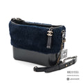 CHANEL Gabrielle Shearling Navy Shoulder Bag Women's【ImportFeeFREE】