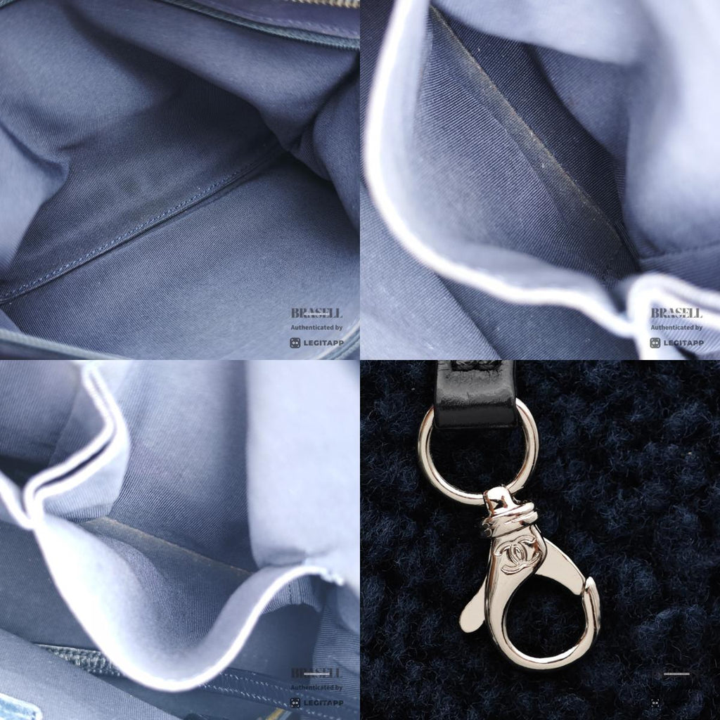 CHANEL Gabrielle Shearling Navy Shoulder Bag Women's【ImportFeeFREE】