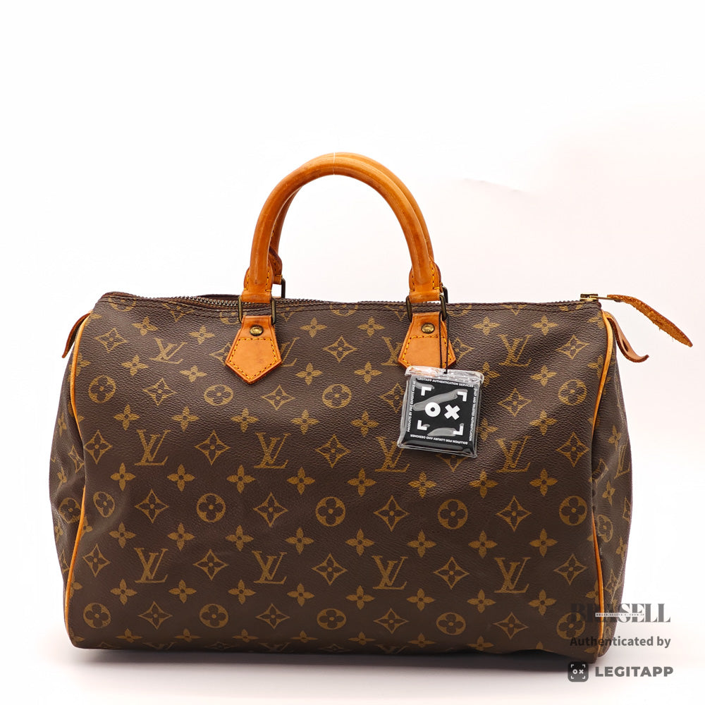 LOUIS VUITTON Speedy 35 Monogram Canvas Brown Hand Bag M41107 【ImportFeeFREE】