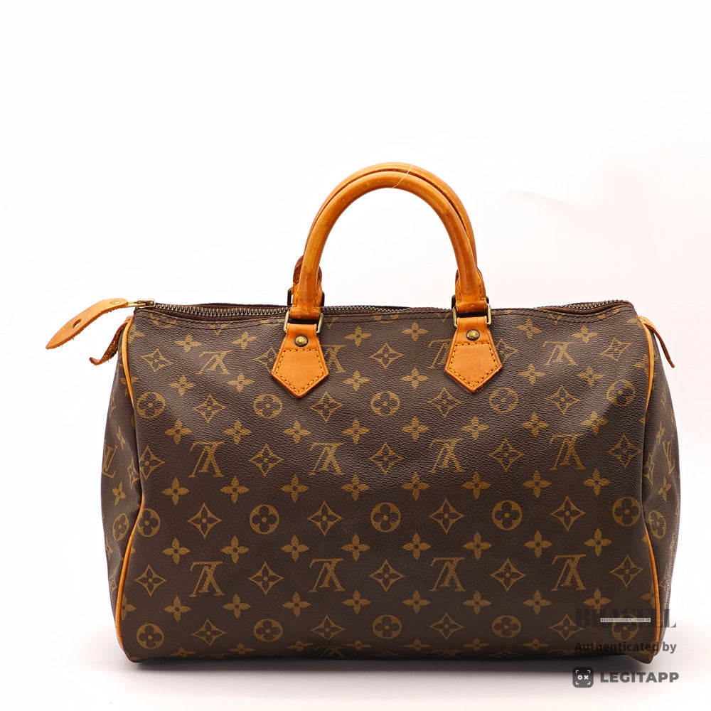 LOUIS VUITTON Speedy 35 Monogram Canvas Brown Hand Bag M41107 【ImportFeeFREE】