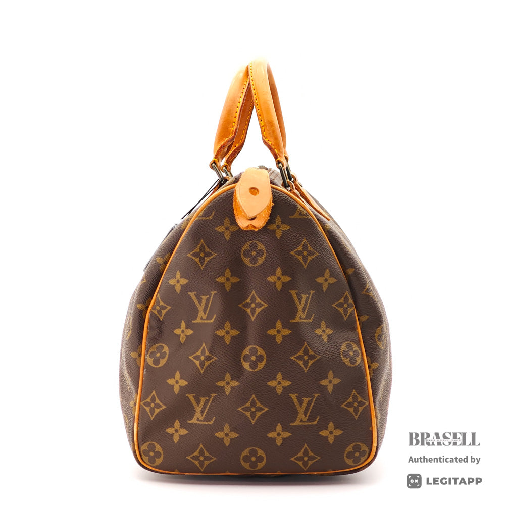 LOUIS VUITTON Speedy 35 Monogram Canvas Brown Hand Bag M41107 【ImportFeeFREE】