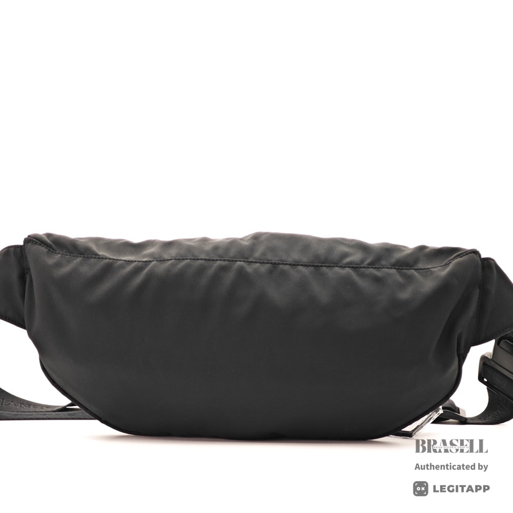 CHANEL Sports Coco Mark Nylon Canvas Black Waist Bag 【ImportFeeFREE】