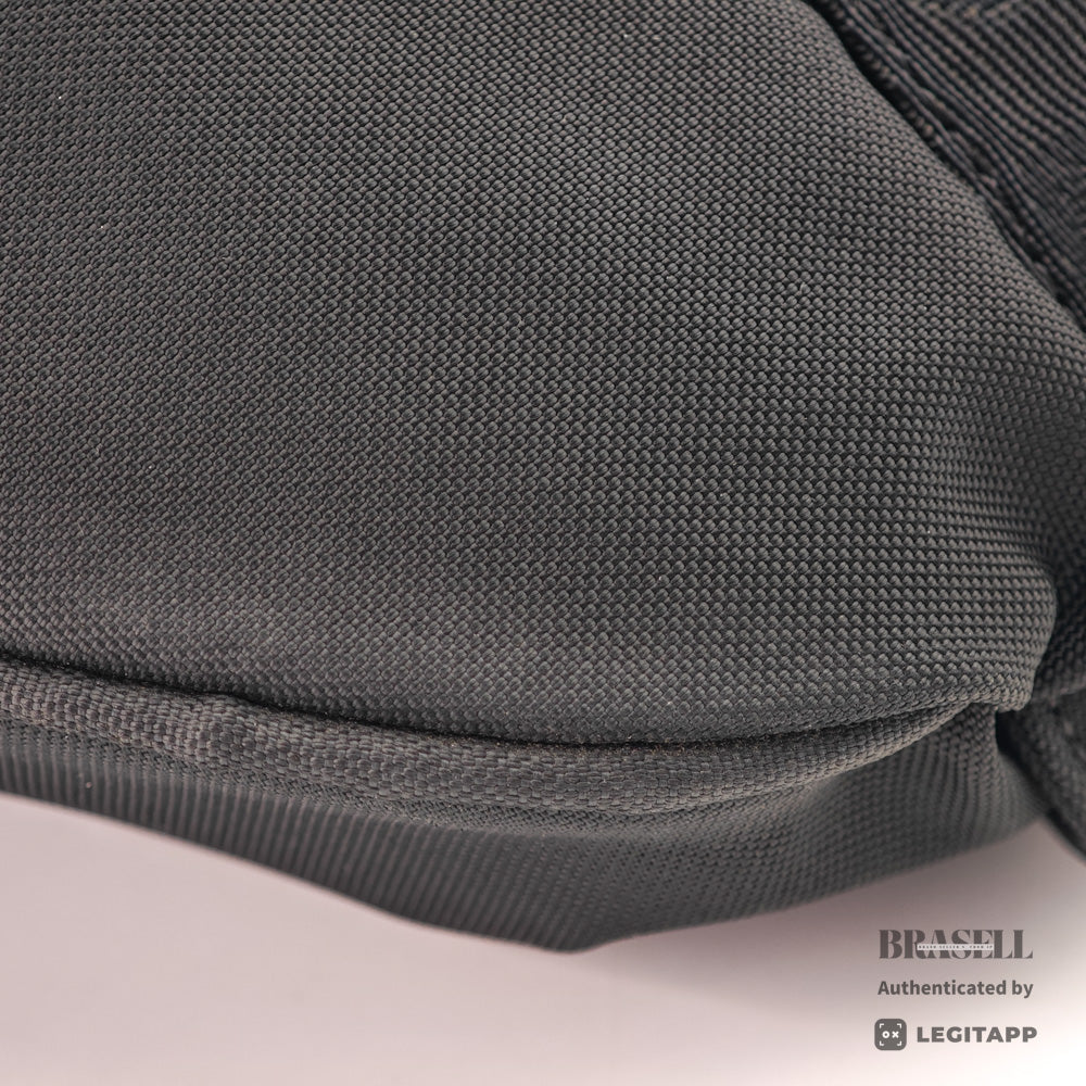 CHANEL Sports Coco Mark Nylon Canvas Black Waist Bag 【ImportFeeFREE】