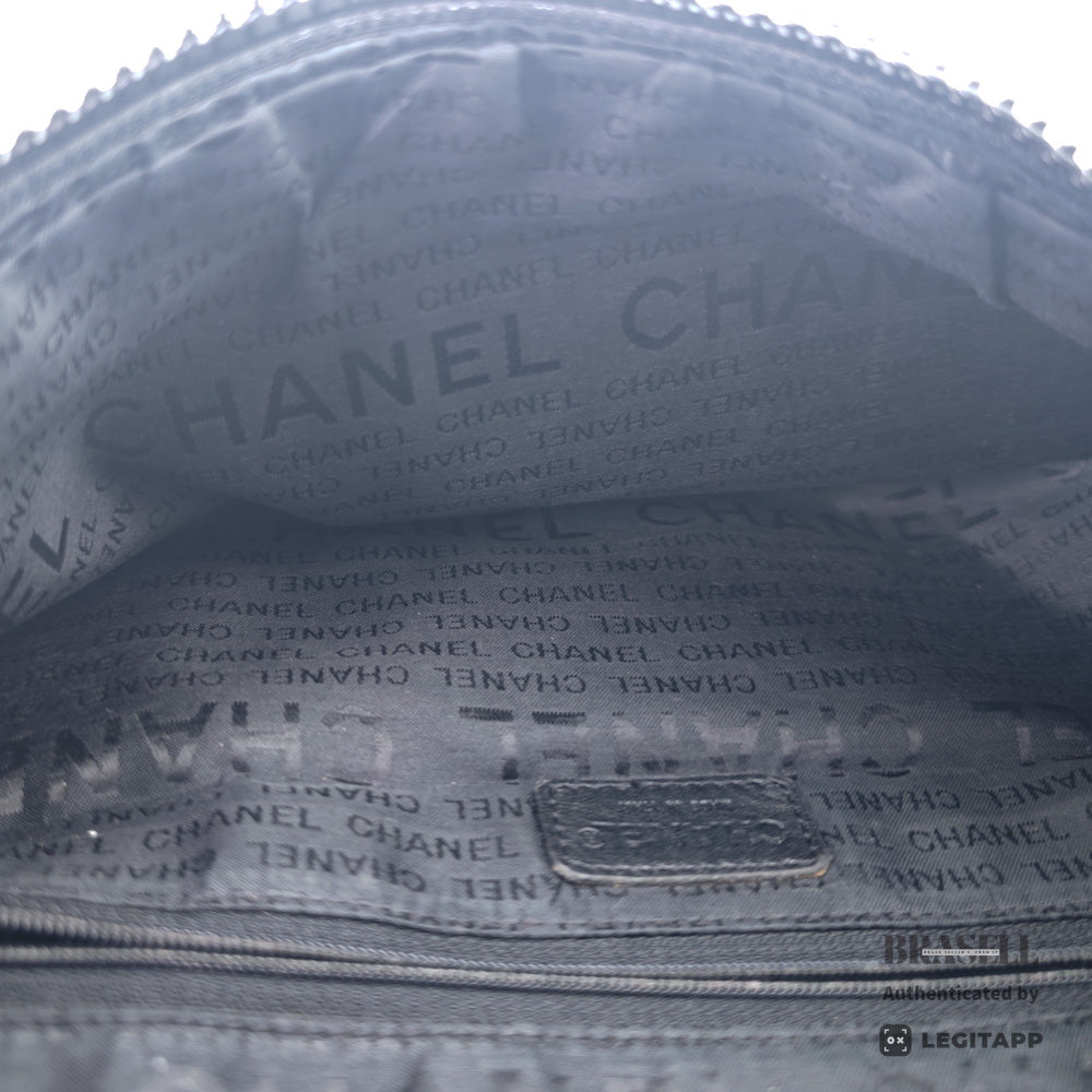 CHANEL Sports Coco Mark Nylon Canvas Black Waist Bag 【ImportFeeFREE】