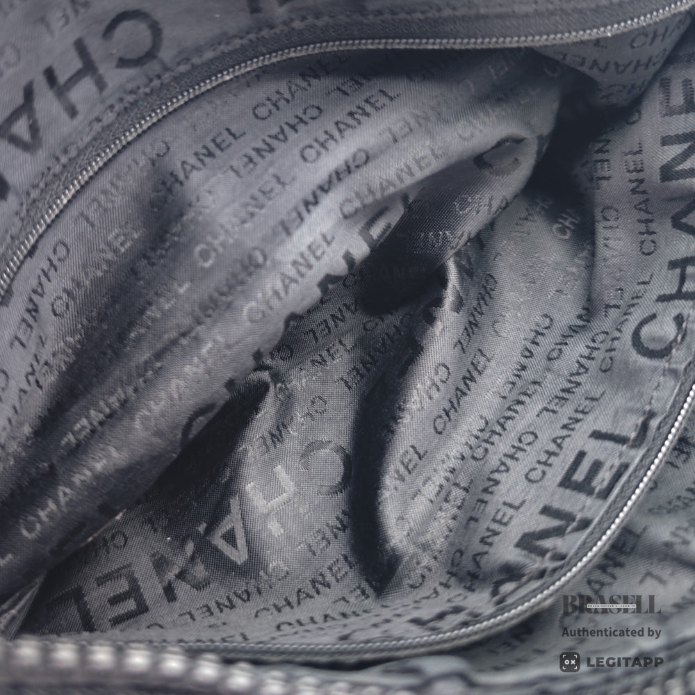 CHANEL Sports Coco Mark Nylon Canvas Black Waist Bag 【ImportFeeFREE】