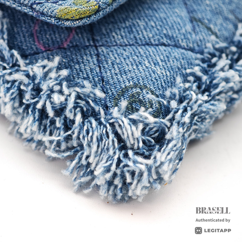 CHANEL Matelasse Denim Print Fringe Pouch Shoulder Women's【ImportFeeFREE】