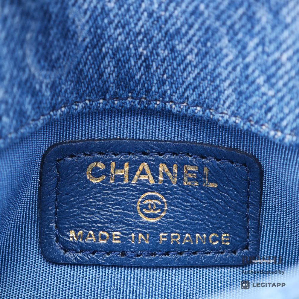 CHANEL Matelasse Denim Print Fringe Pouch Shoulder Women's【ImportFeeFREE】