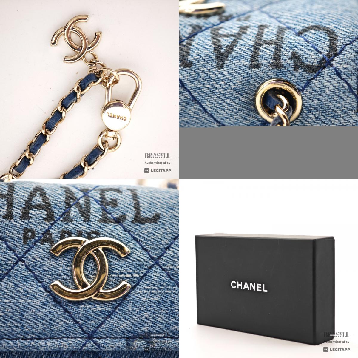 CHANEL Matelasse Denim Print Fringe Pouch Shoulder Women's【ImportFeeFREE】