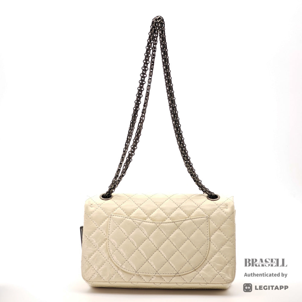 CHANEL 2.55 Matelasse Leather White Chain Shoulder Bag 【ImportFeeFREE】