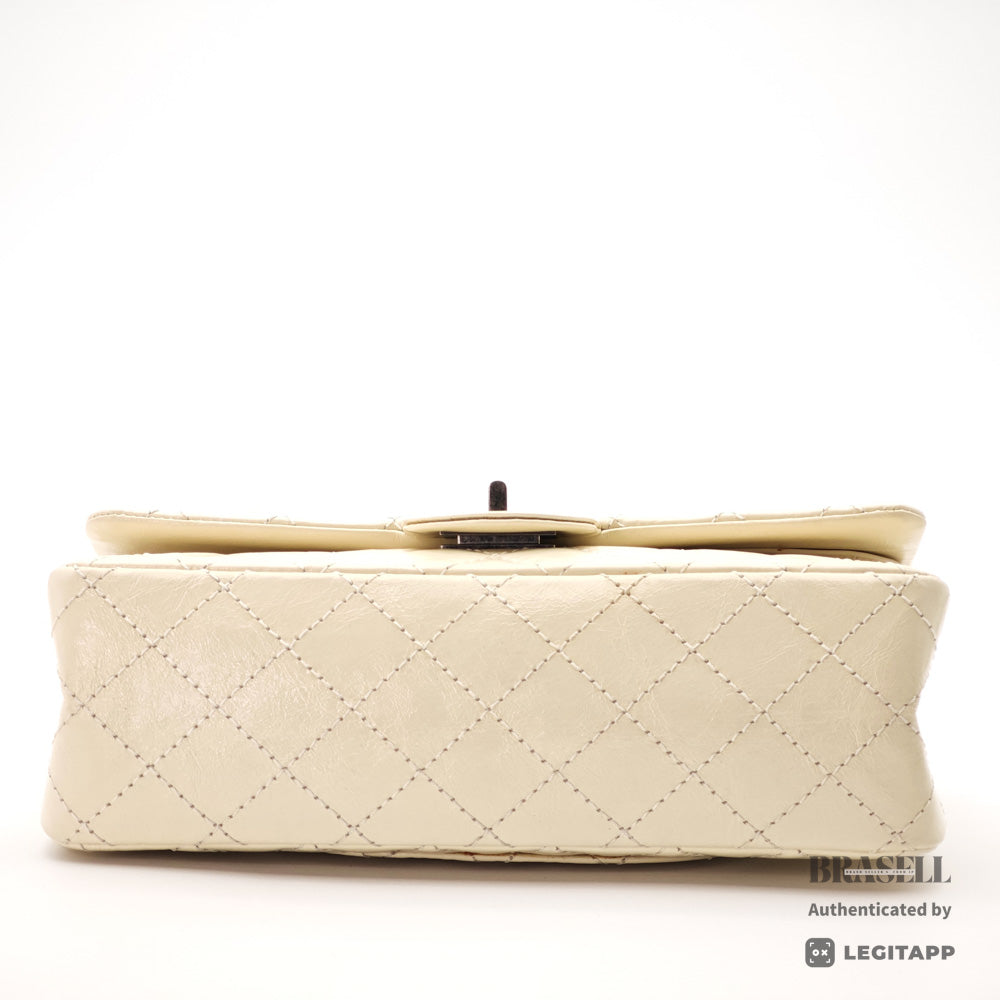 CHANEL 2.55 Matelasse Leather White Chain Shoulder Bag 【ImportFeeFREE】
